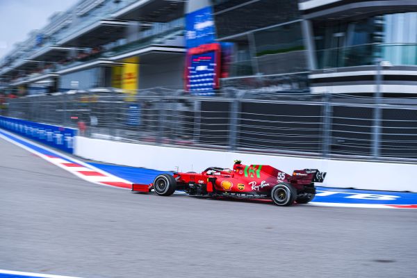 Scuderia Ferrari F1 Russian Grand-Prix- Carlos Sainz on the podium after crazy closing laps