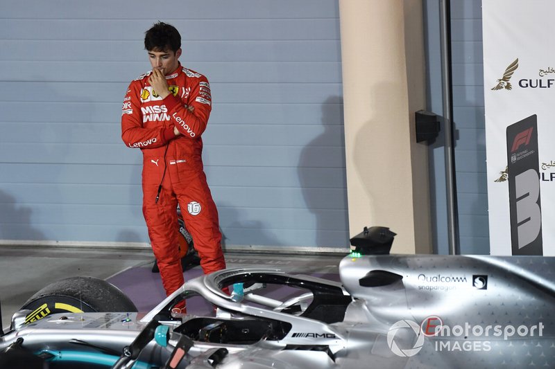 Charles Leclerc, Ferrari, 3rd place, in the Parc Ferme