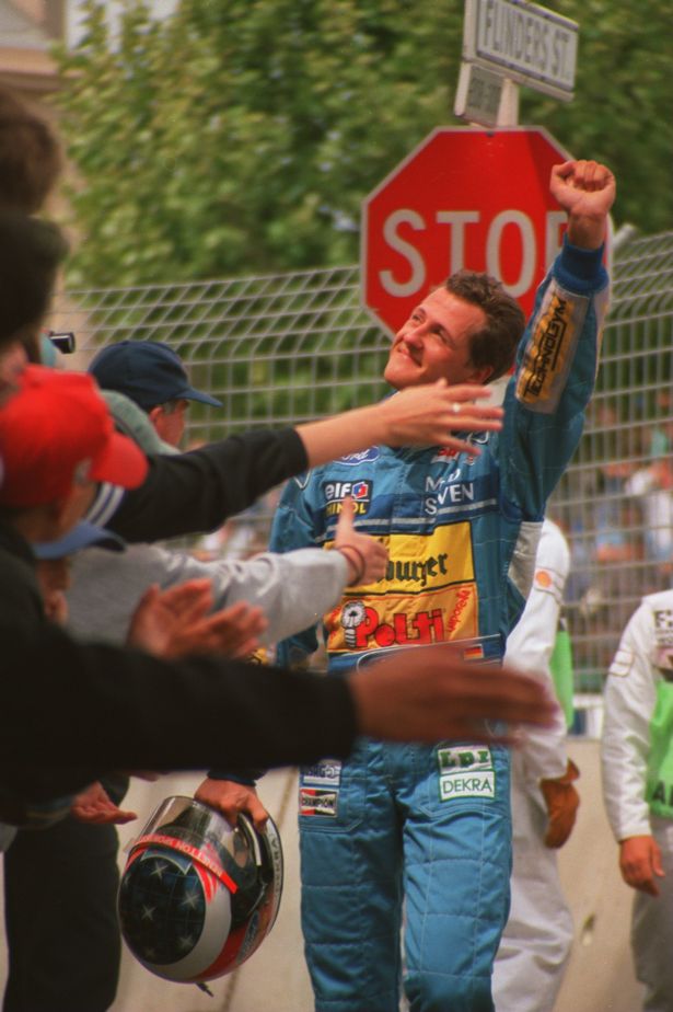 Schumacher was informed at the edge of the track that he is the F1 world champion