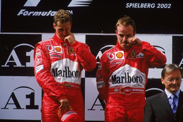Schumacher and Rubens Barrichello both stood on the top step of the podium