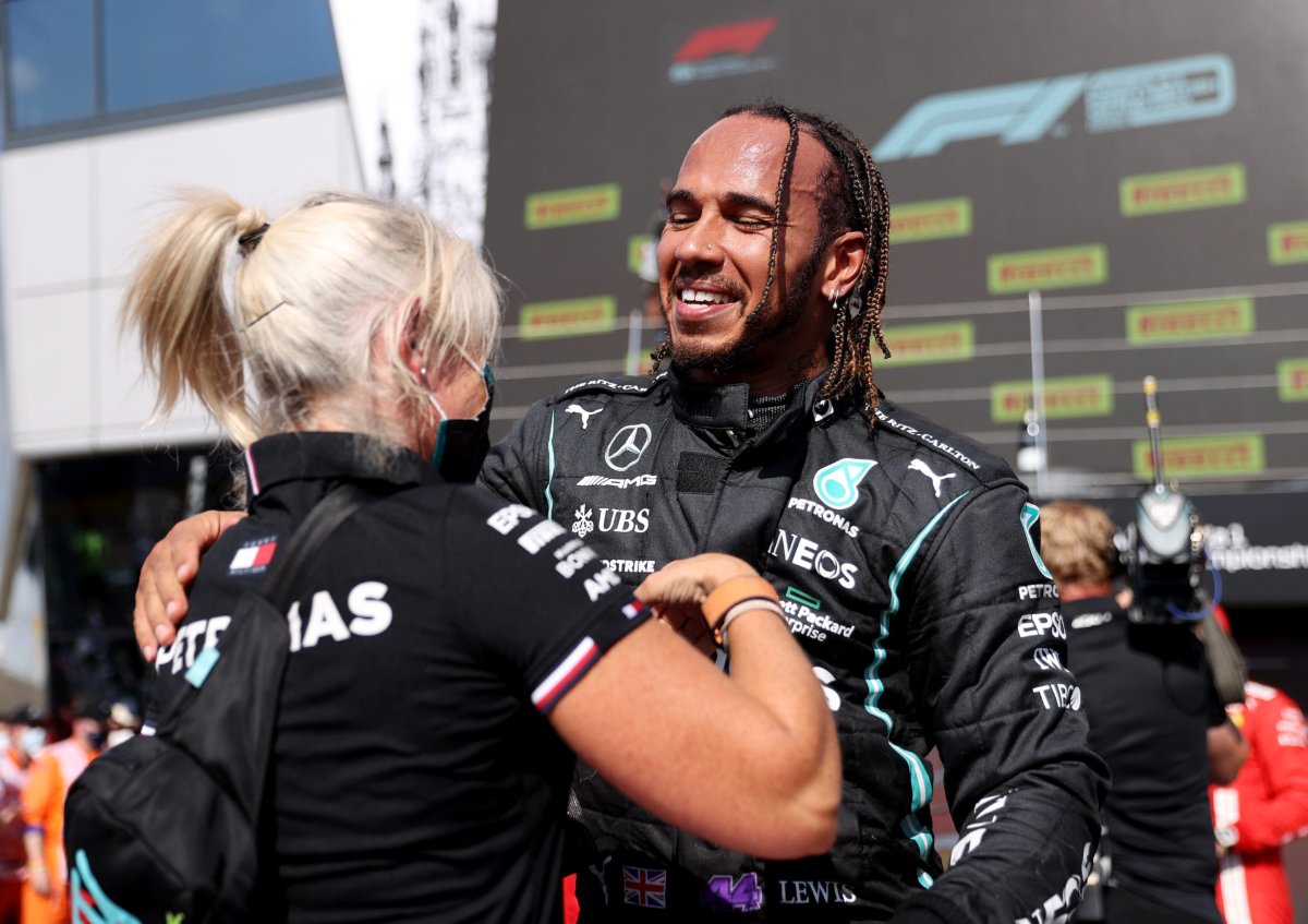 WATCH: Lewis Hamilton mocks Angela Cullen after sitting in his F1 car for the first time at the Turkish GP