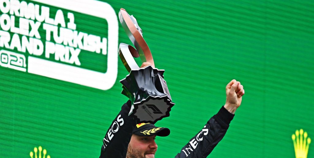 Mercedes F1 driver Valtteri Bottas is finally at the top