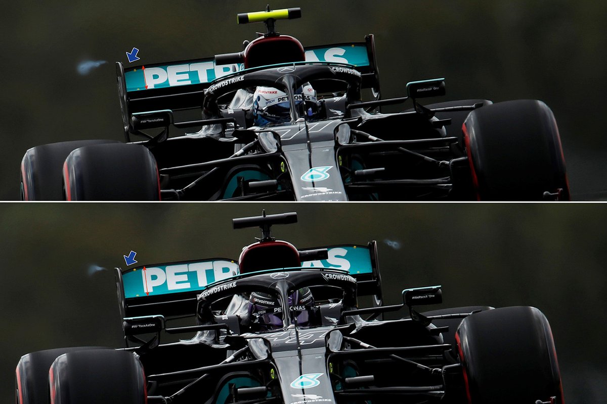 Mercedes W12 rear wing comparison