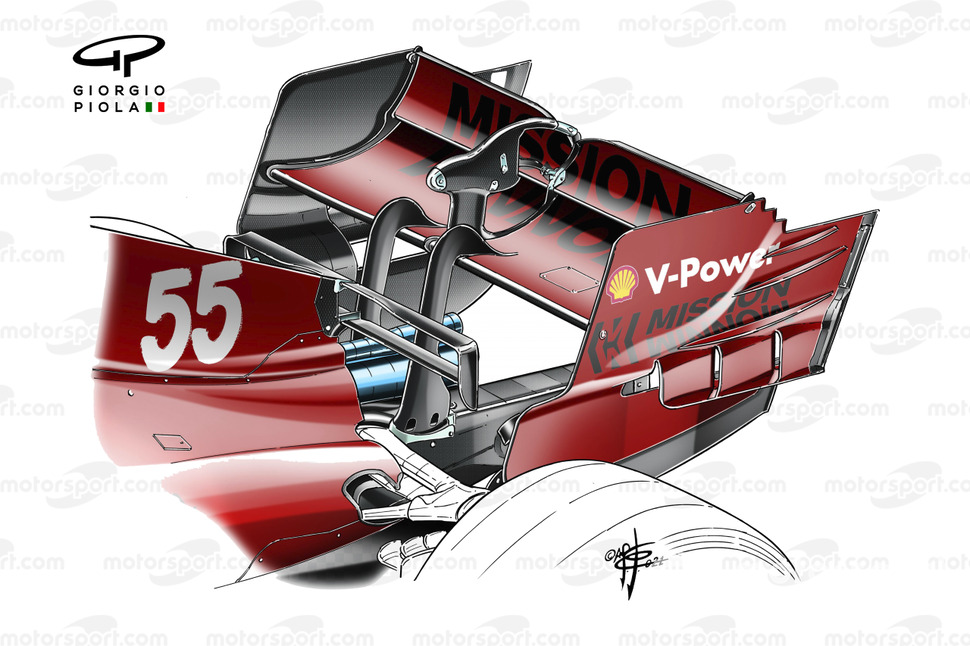 Ferrari SF21 rear wing GP Spain