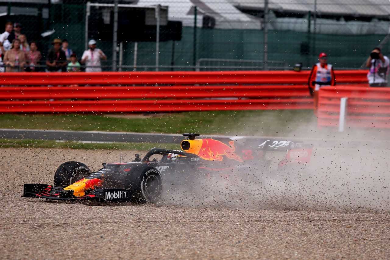 Max Verstappen was apparently knocked out after the crash at Silverstone. Photo: Charles Coates/Getty Images