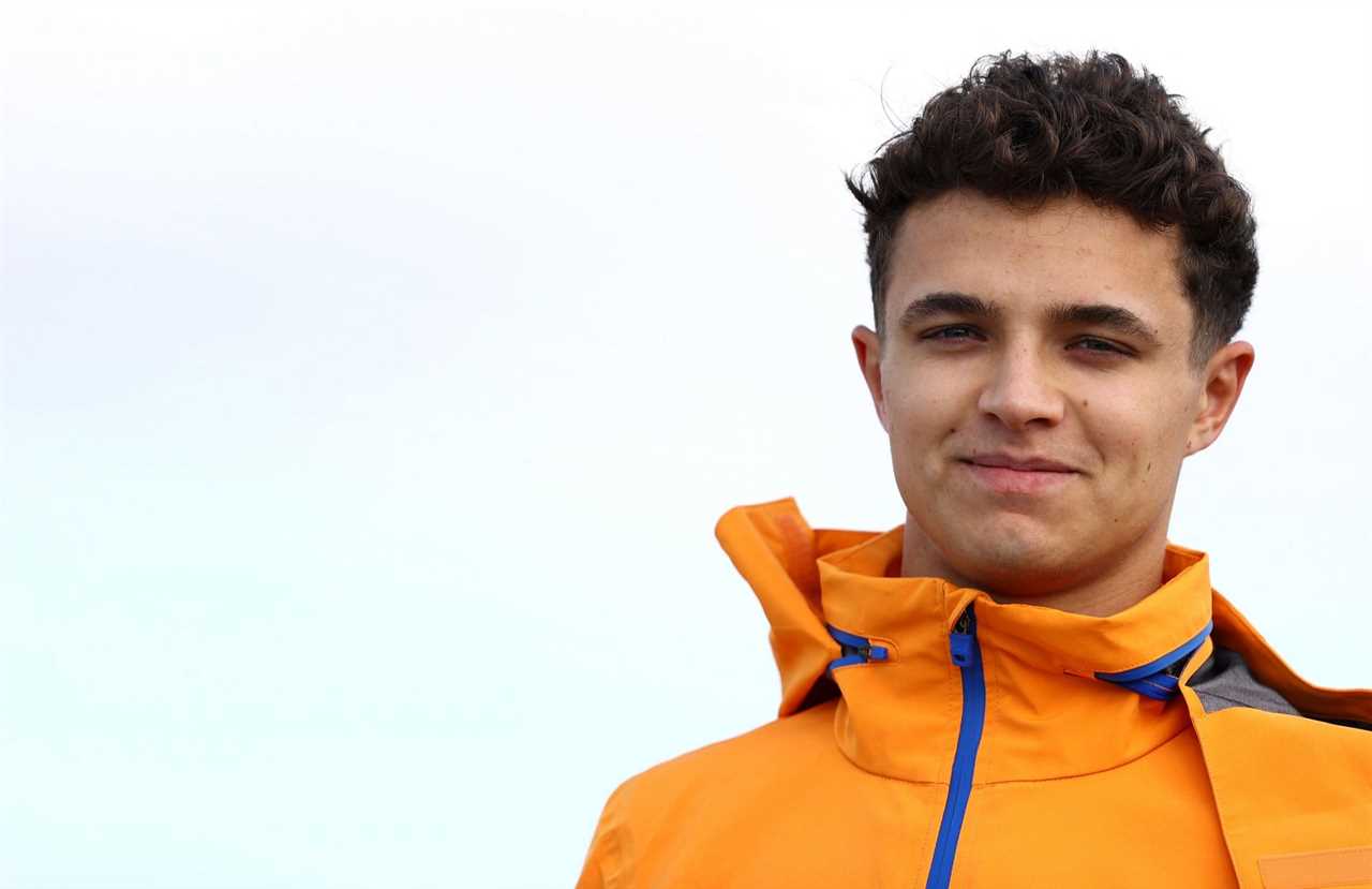 Lando Norris of McLaren F1 team walks the track ahead of the 2021 Turkish GP. (Photo by Bryn Lennon/Getty Images)