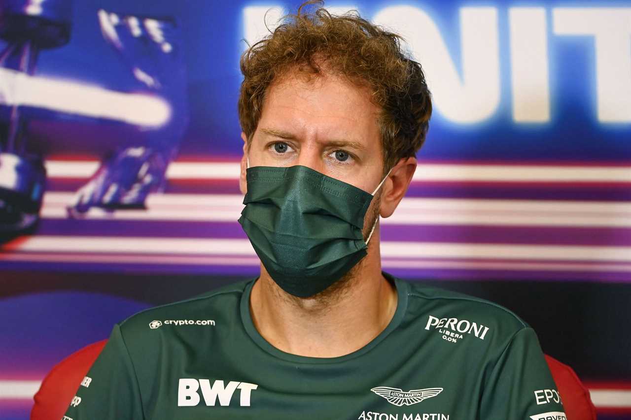 Sebastian Vettel talks in the Drivers Press Conference during previews ahead of the 2021 US Grand Prix at the Circuit of The Americas. (Photo by Mark Sutton - Pool/Getty Images)