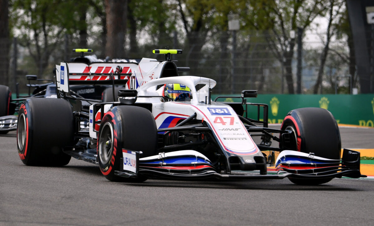 Mick Schumacher's sister Gina Schumacher sits down at COTA.  behind the wheel of his Haas F1 car
