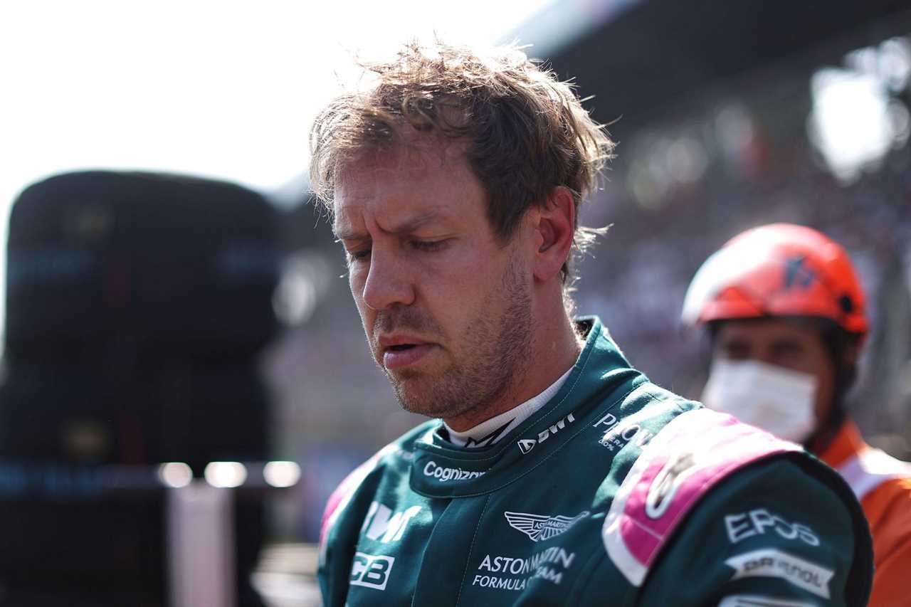 Sebastian Vettel was not entirely happy during the US GP 2021 qualifying. Photo: Lars Baron/Getty Images
