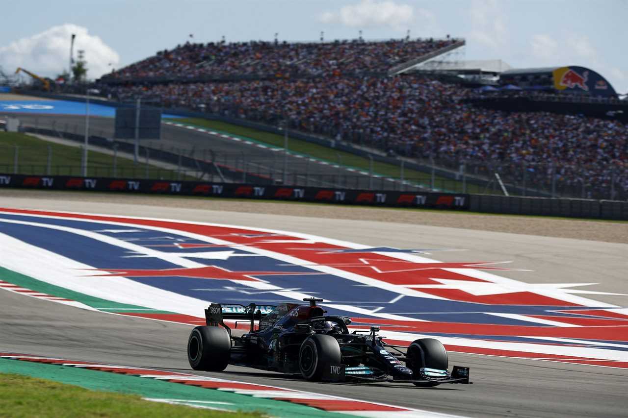 Mercedes driver Lewis Hamilton at the 2021 USGP at the Circuit of the Americas in Austin, Texas. (Photo by Jared C. Tilton/Getty Images)