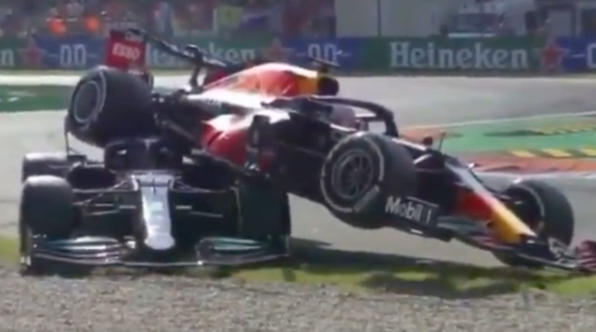 Lewis Hamilton crash: Max Verstappen from Italy GP (VIDEO)