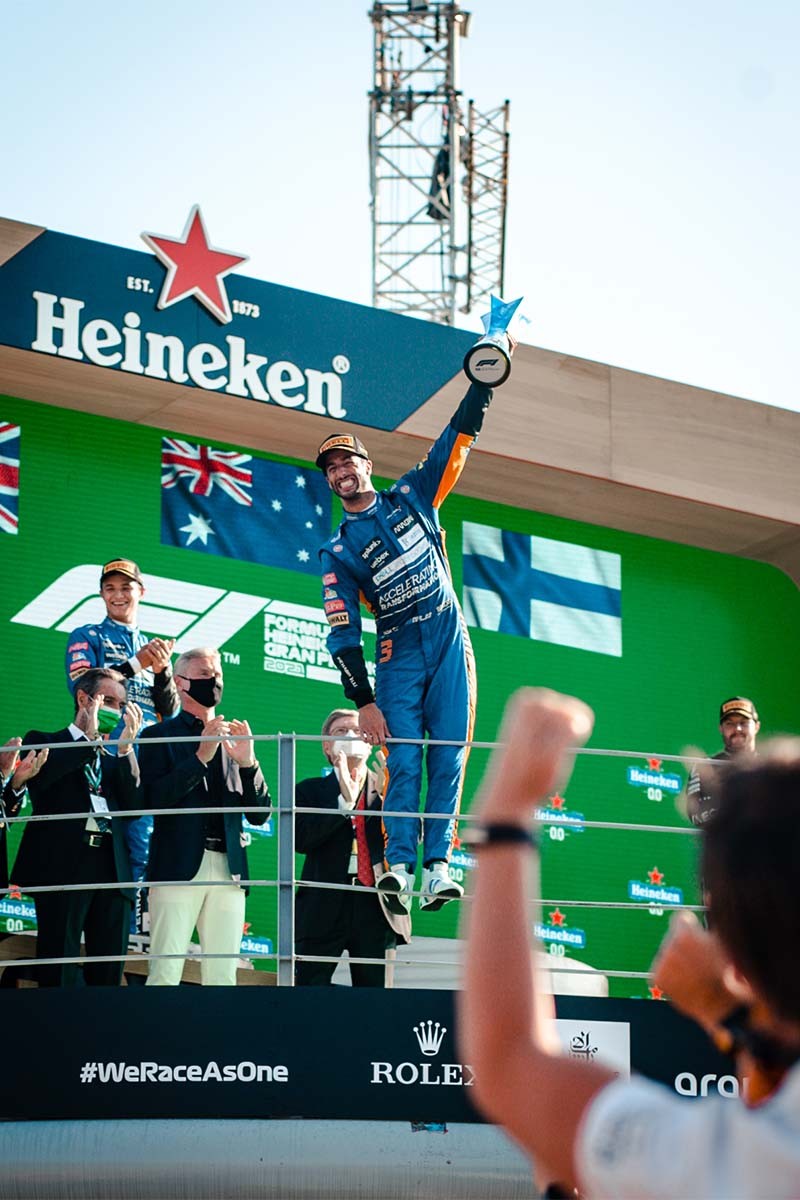 mclaren formula 1 driver daniel ricciardo honey badger 2021 season end usa grand prix texas austin monza lando norris zac brown 