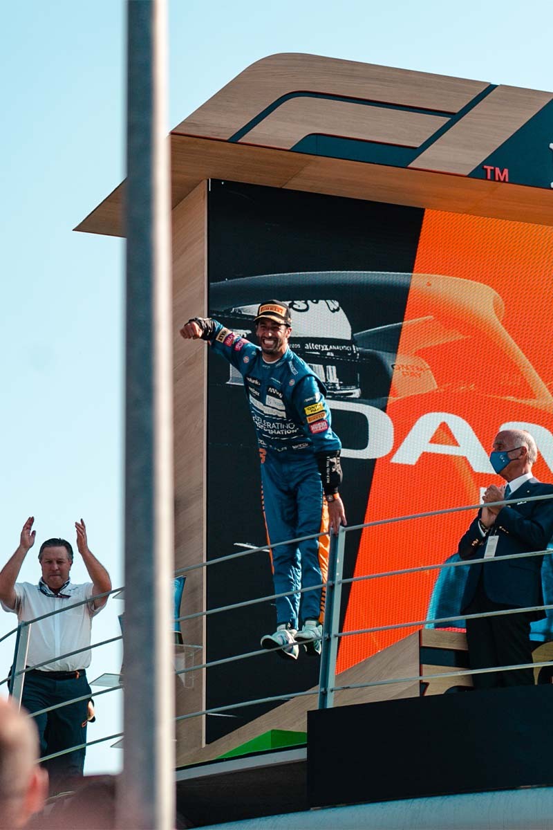 mclaren formula 1 driver daniel ricciardo honey badger 2021 season end usa grand prix texas austin monza lando norris zac brown 