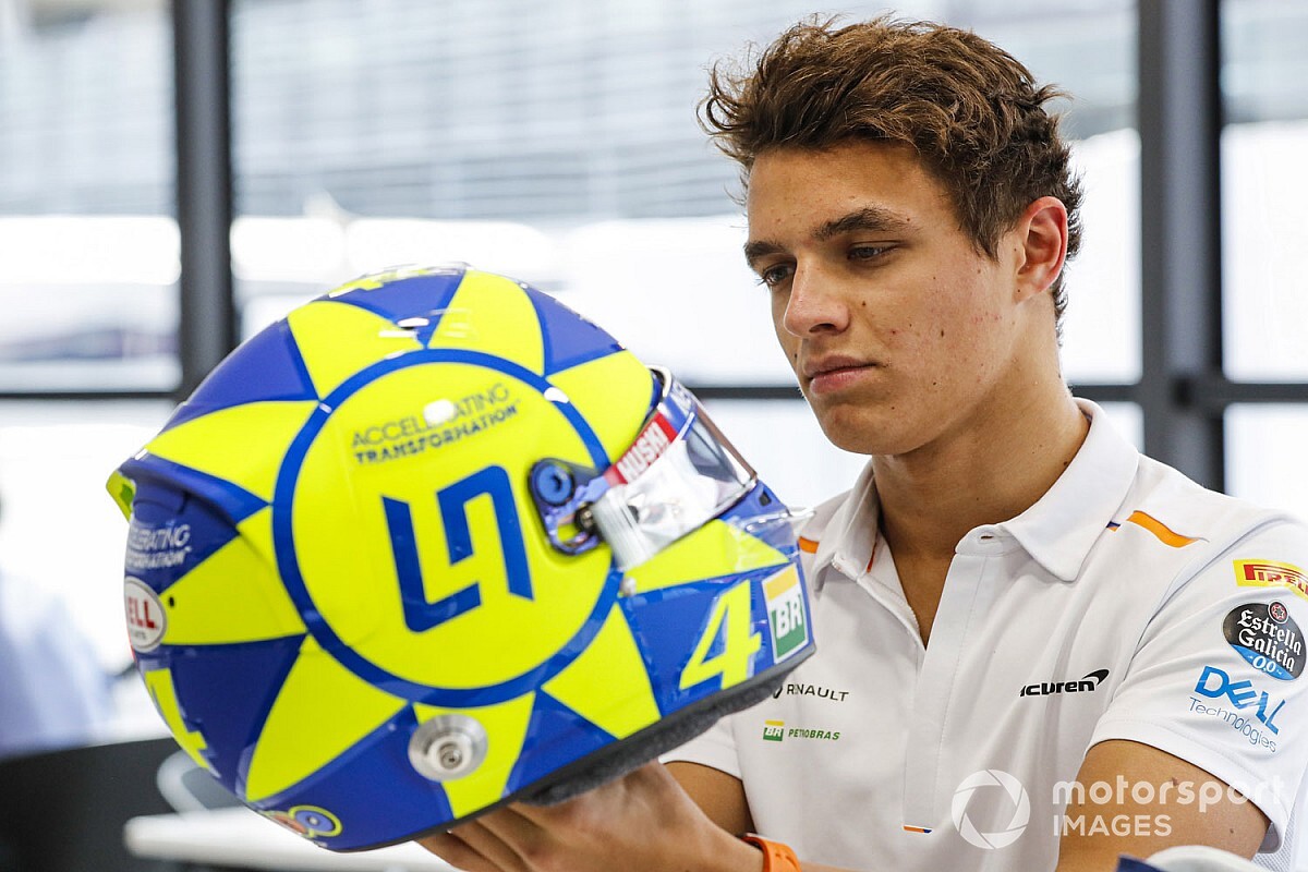 Norris has with MotoGP legend Rossi.  talked about racing