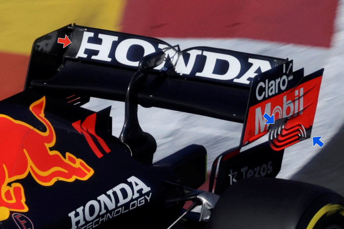 Rear wing detail by Sergio Perez, Red Bull Racing RB16B