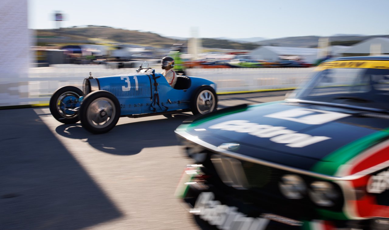 Velocity Invitational runs in Laguna Seca.  in full swing