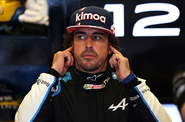 Fernando Alonso of Spain and Alpine F1 Team prepares to drive in the garage during final practice ahead of the F1 Grand Prix of USA at Circuit of The Americas on October 23, 2021 in Austin, Texas.