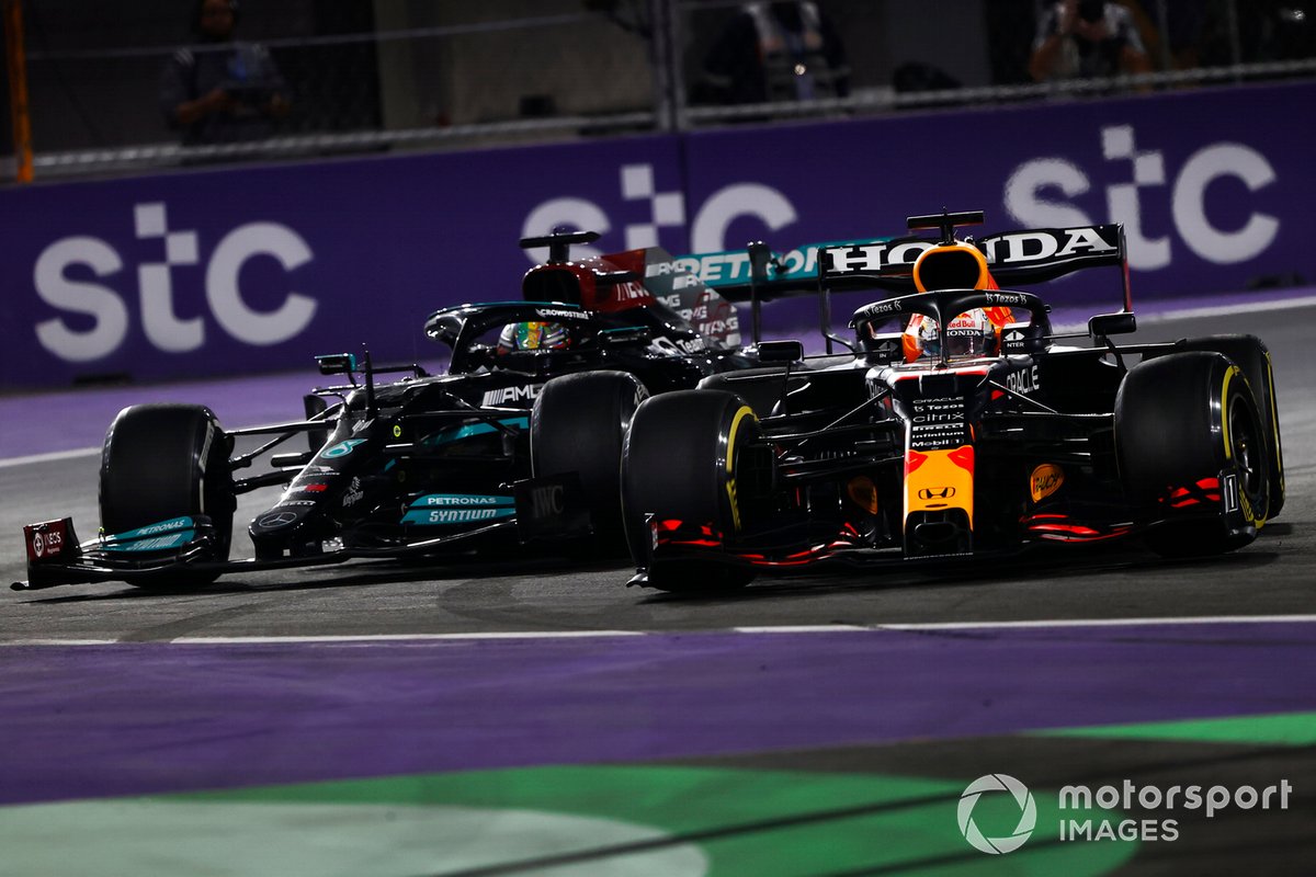 Verstappen refused to yield position to Hamilton into Turn 1 and took both wide in his attempts to defend