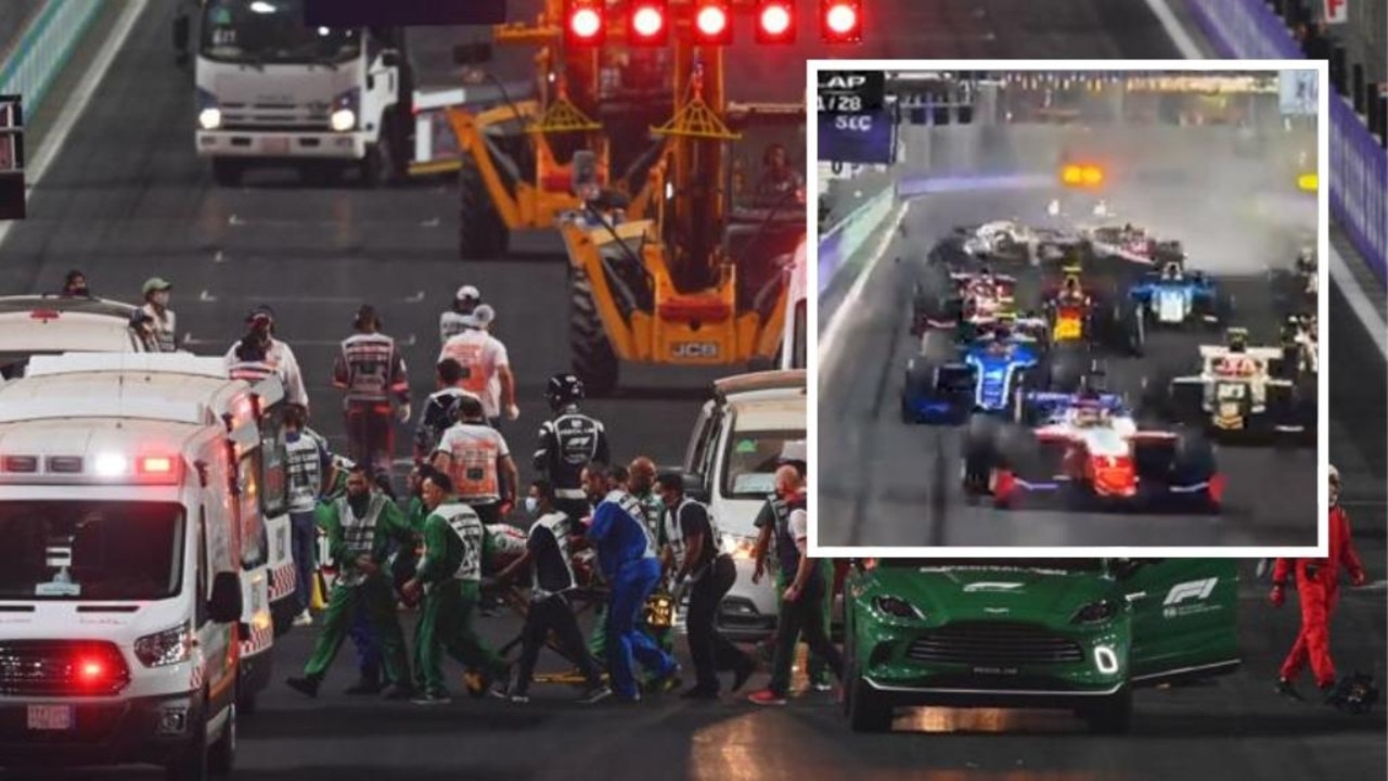 F2 crash Theo Pourchaire, Enzo Fittipaldi video, Saudi Arabian Grand Prix