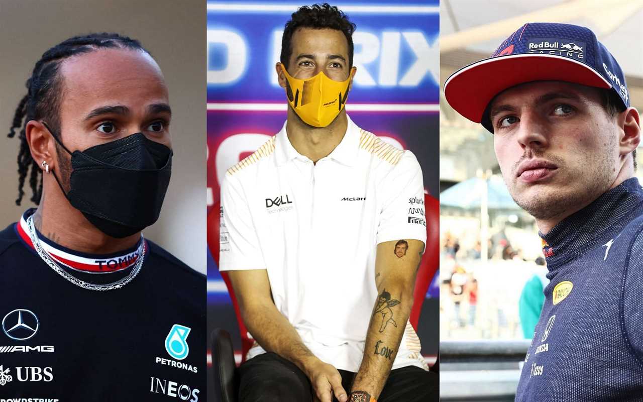 Daniel Ricciardo (centre) can't pick a title favorite between Lewis Hamilton (left) and Max Verstappen (right)