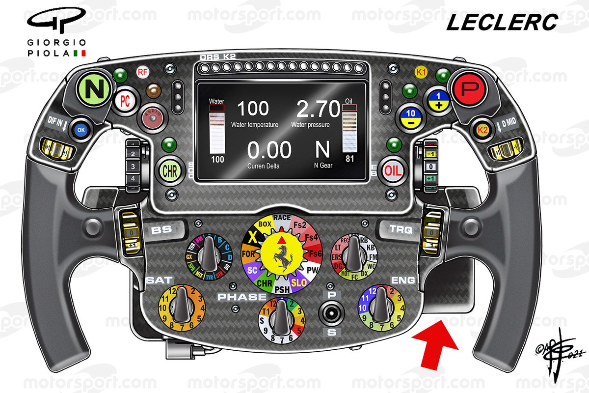 Steering wheel of Charles Leclerc, Ferrari SF21