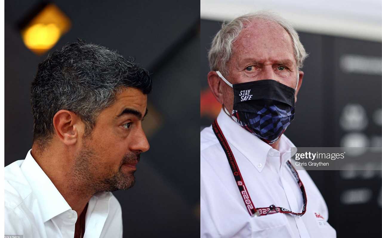 Michael Masi (left) and Helmut Marko (right)