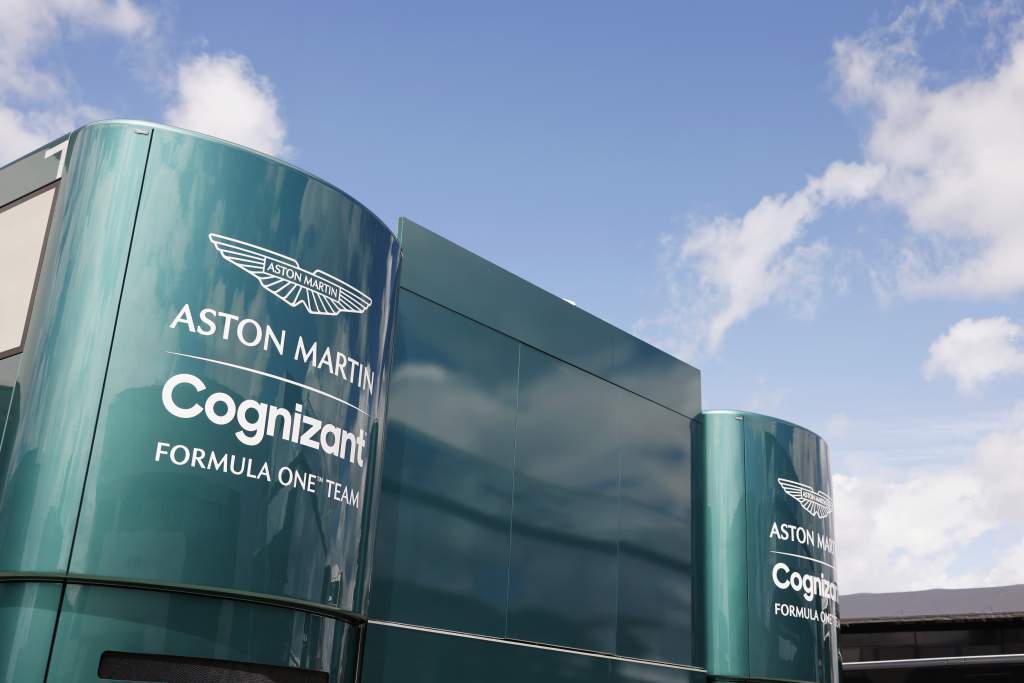 Aston Martin Team Trucks in the paddock
