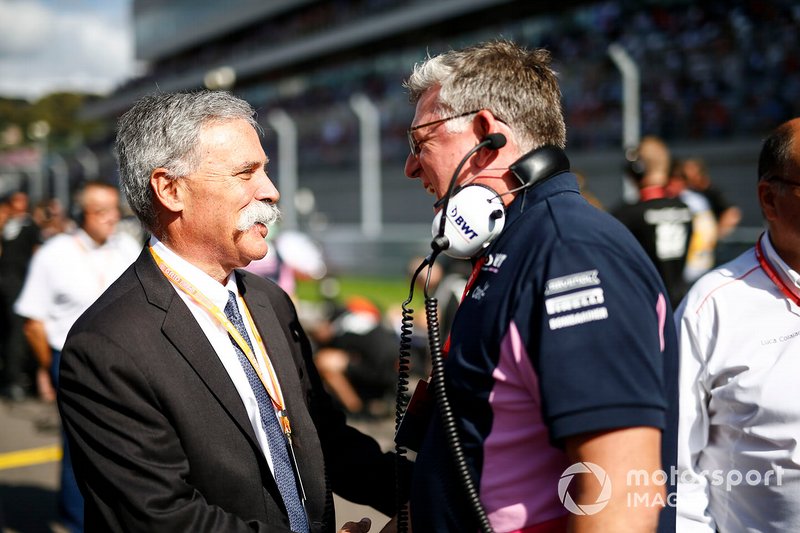 Chase Carey, Chairman, Formula 1, and Otmar Szafnauer, Team Principal and CEO, Racing Point