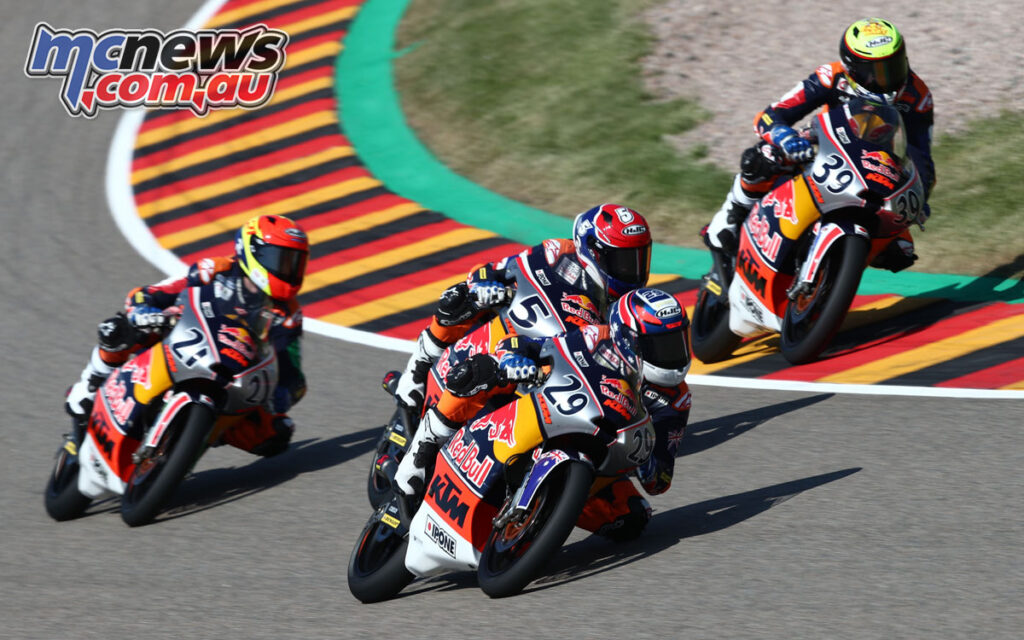 Harrison Voight set a best time of eight in race 2 at the Sachsenring this weekend in the Red Bull Rookies Cup