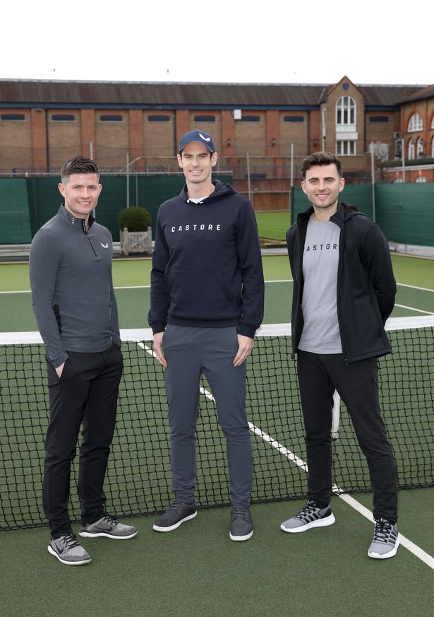 Tom Beahon, Andy Murray and Phil Beahon at The Queen's Club, London