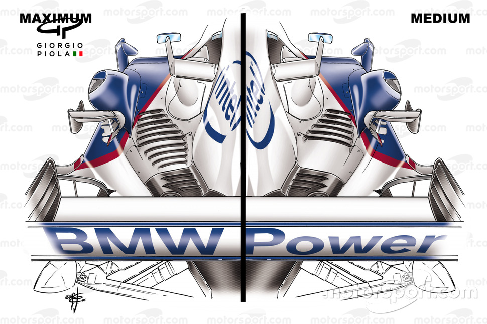 BMW Sauber F1.06 2006 Sidepod Fin Comparison