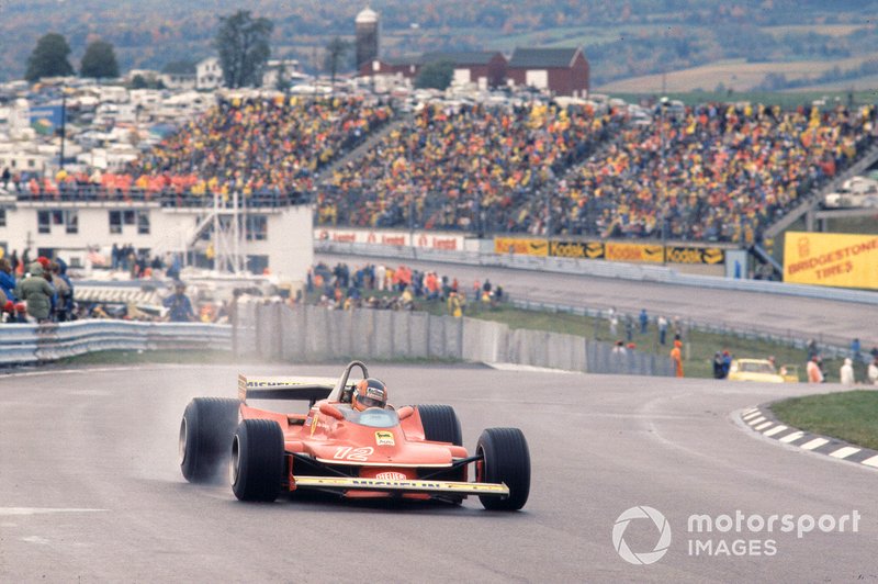 Famed for his attacking style, Villeneuve thrilled in the wet at Watkins Glen in 1979 aboard his Ferrari 312T4