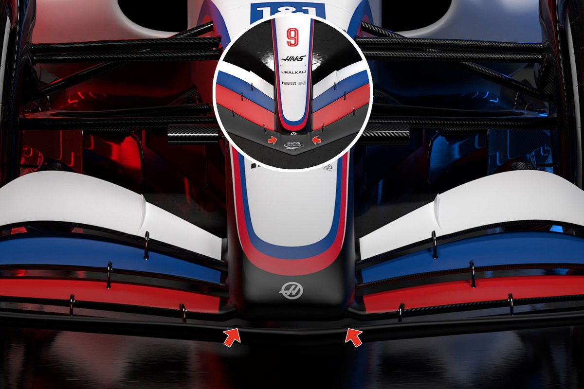 Haas VF-22 nose detail