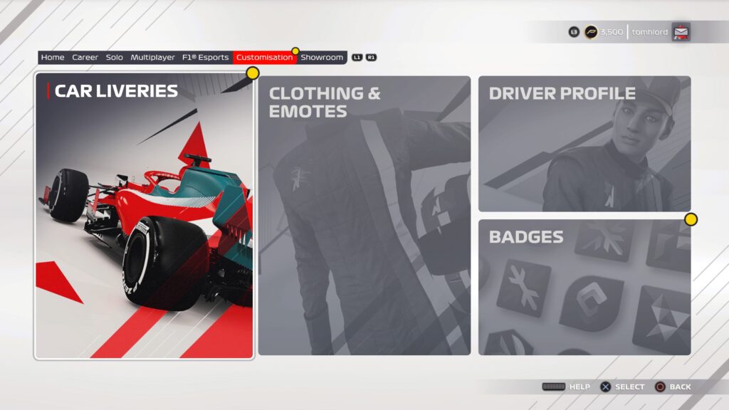 F1 2021 game, customization, car liveries