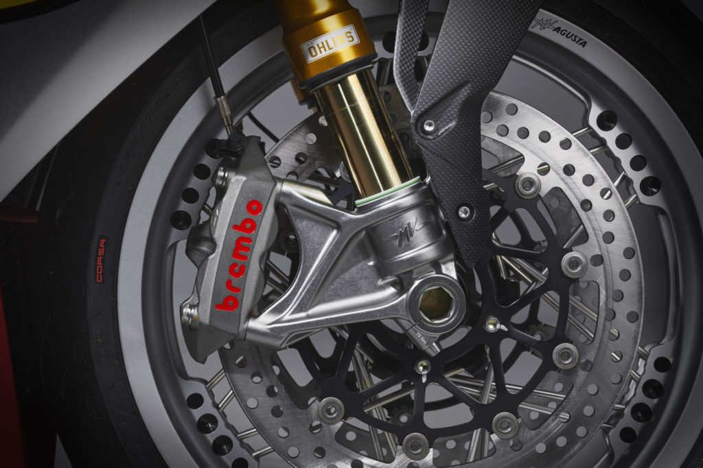 The 2022 MV Agusta Superveloce Ago comes with Öhlins suspension and other premium components.  Photo courtesy MV Agusta.