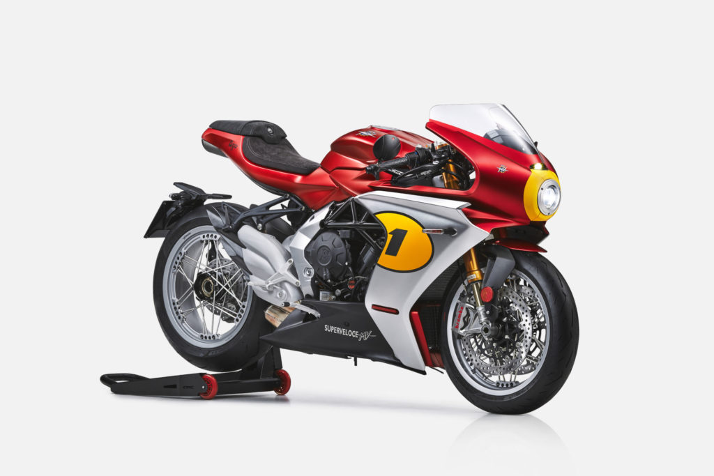 A 2022 MV Agusta Superveloce Ago as it comes in standard street trim.  Photo courtesy MV Agusta.