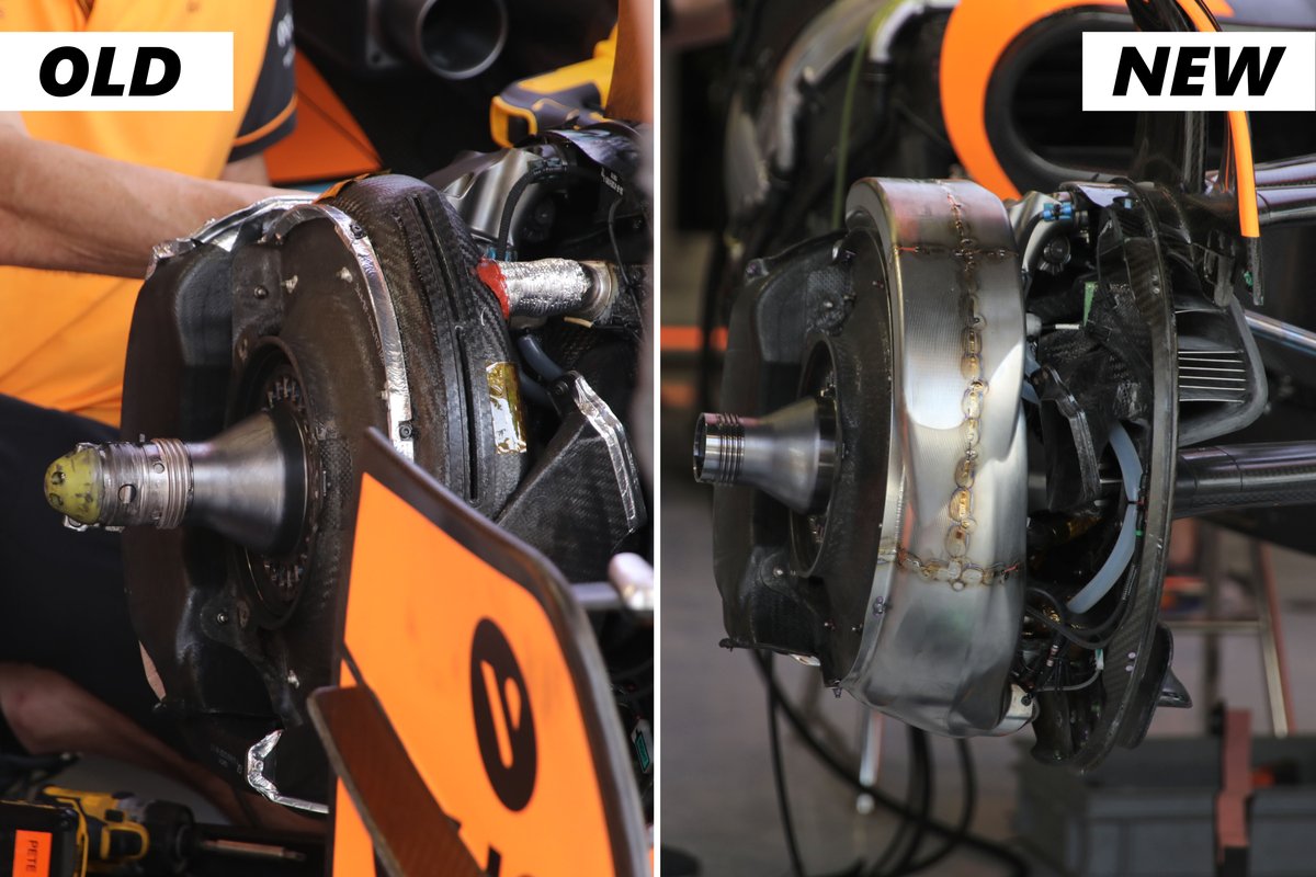 McLaren MCL36 front brake comparison