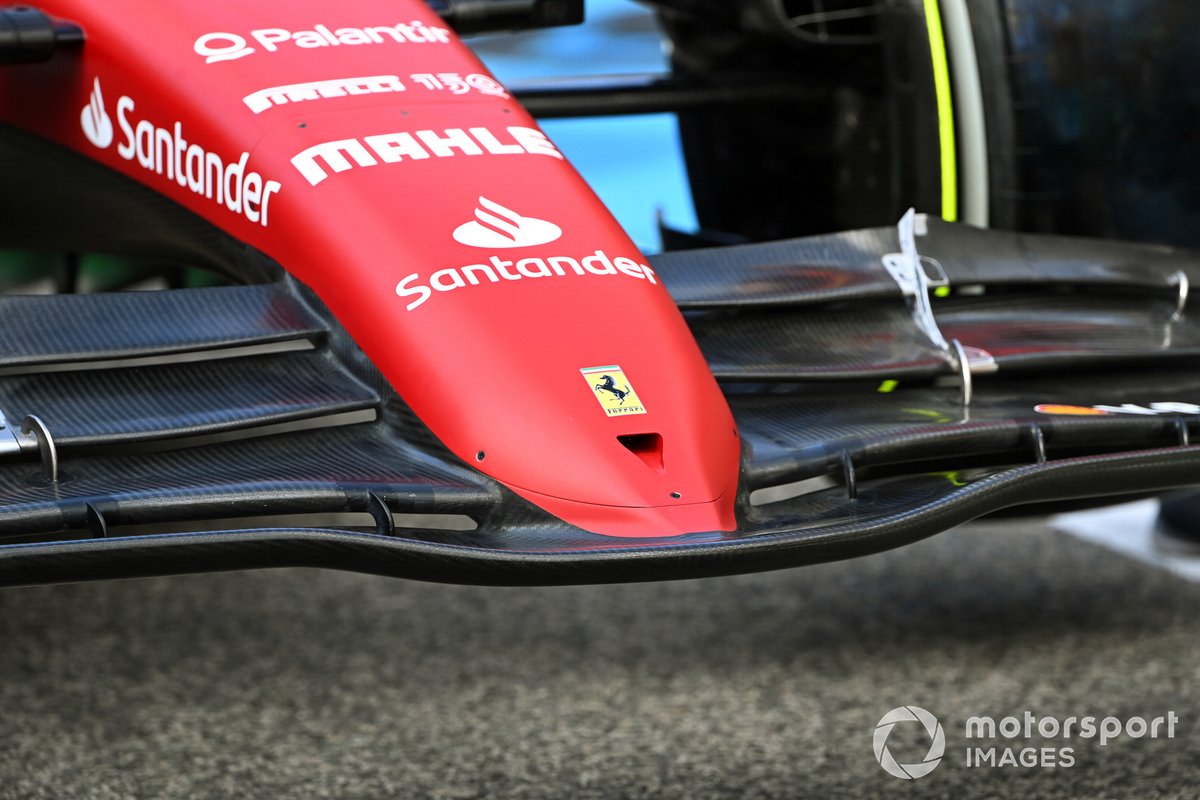 Nose detail of the Ferrari F1-75 