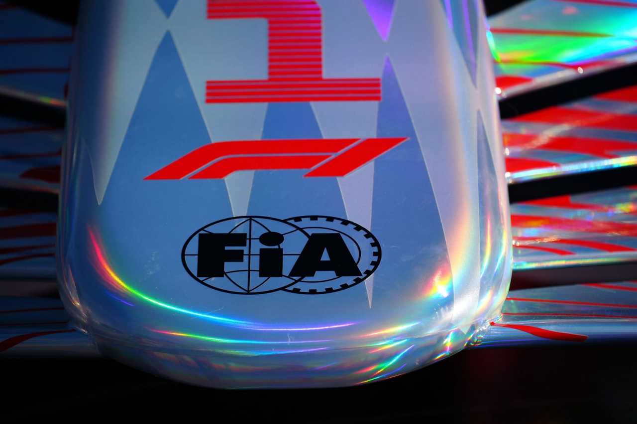 A detail from the F1 2022 car on display ahead of the British GP in Silverstone. (Photo by Christopher Furlong/Getty Images)