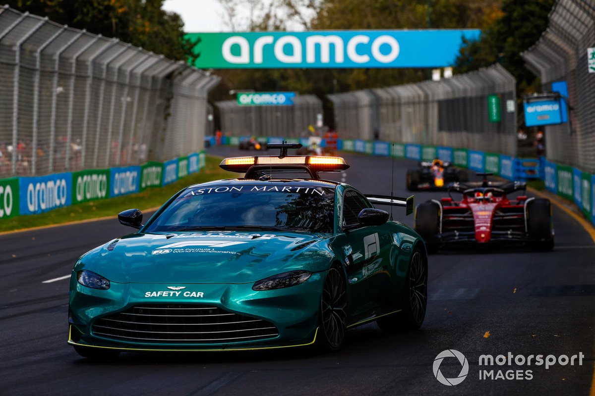 The Aston Martin V8 Vantage safety car in Melbourne 