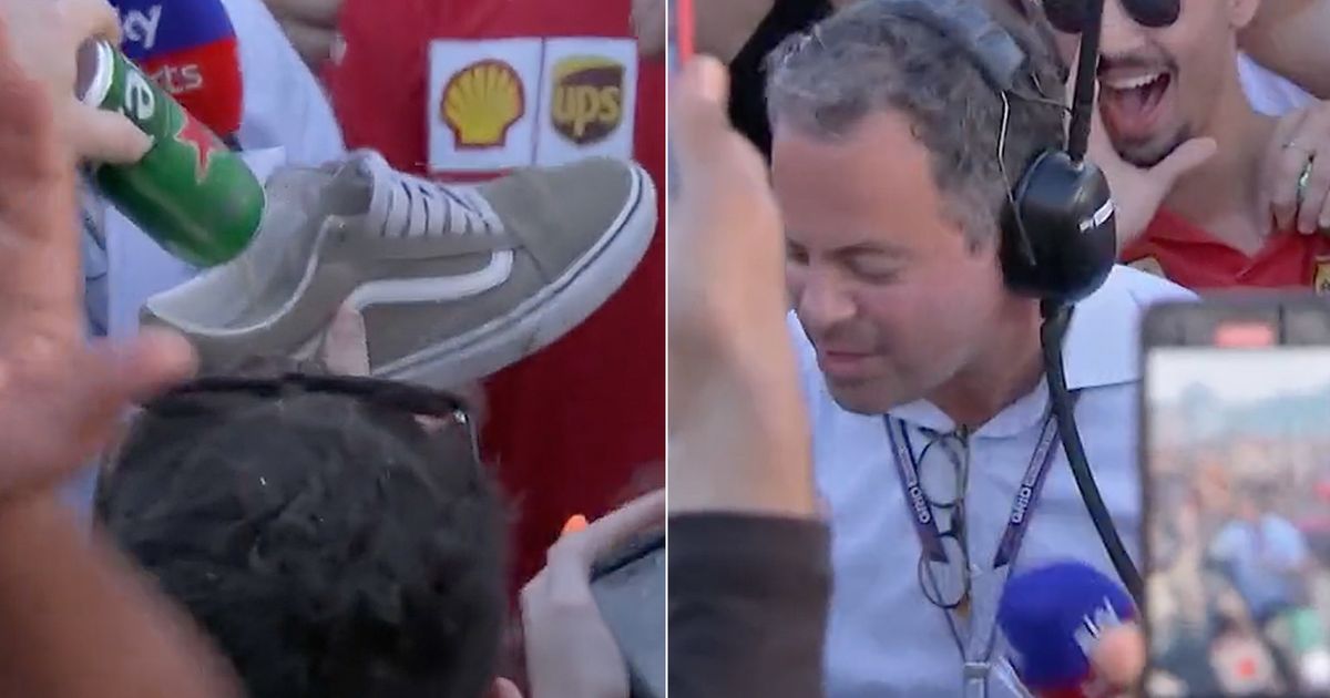 F1's Ted Kravitz chugs beer from fan's shoe at Australian GP