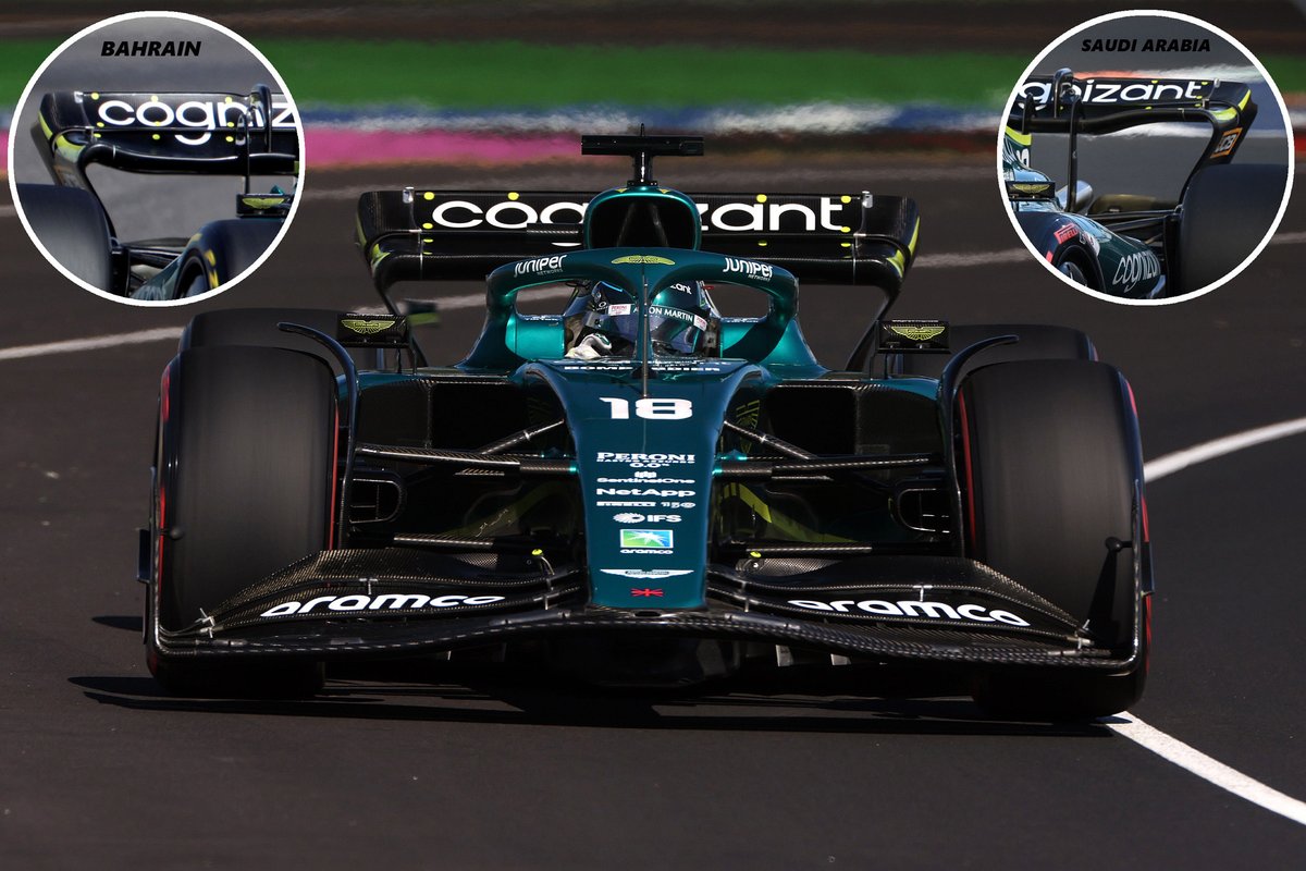 Aston Martin AMR22 rear wing comparison