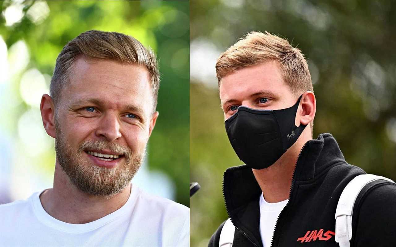 Kevin Magnussen (left) says he has nothing to hide from Haas teammate Mick Schumacher (right)