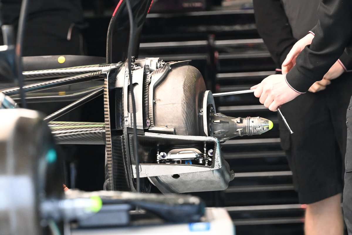 Mercedes W13 brake drum detail