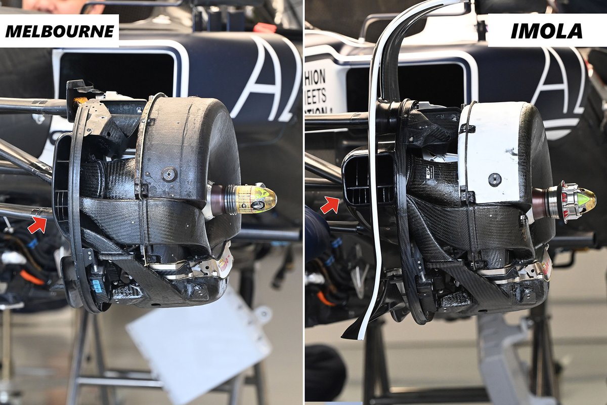 Alpha Tauri AT03 front brake duct comparison