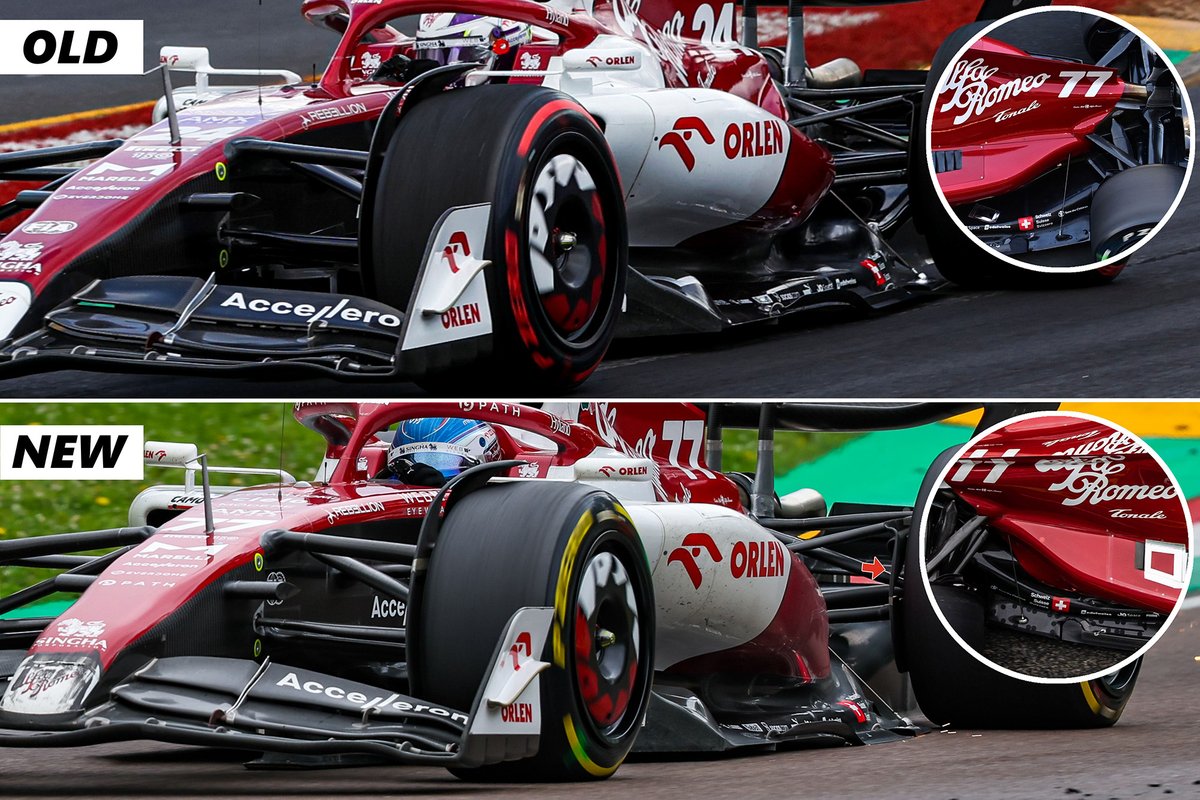 Alfa Romeo C42 sidepod comparison