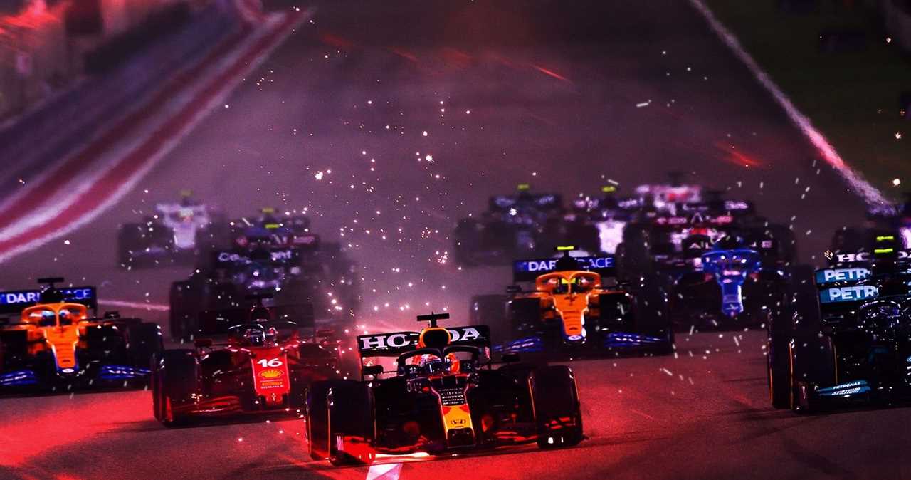 Formula One racing track action at night hd wallpaper