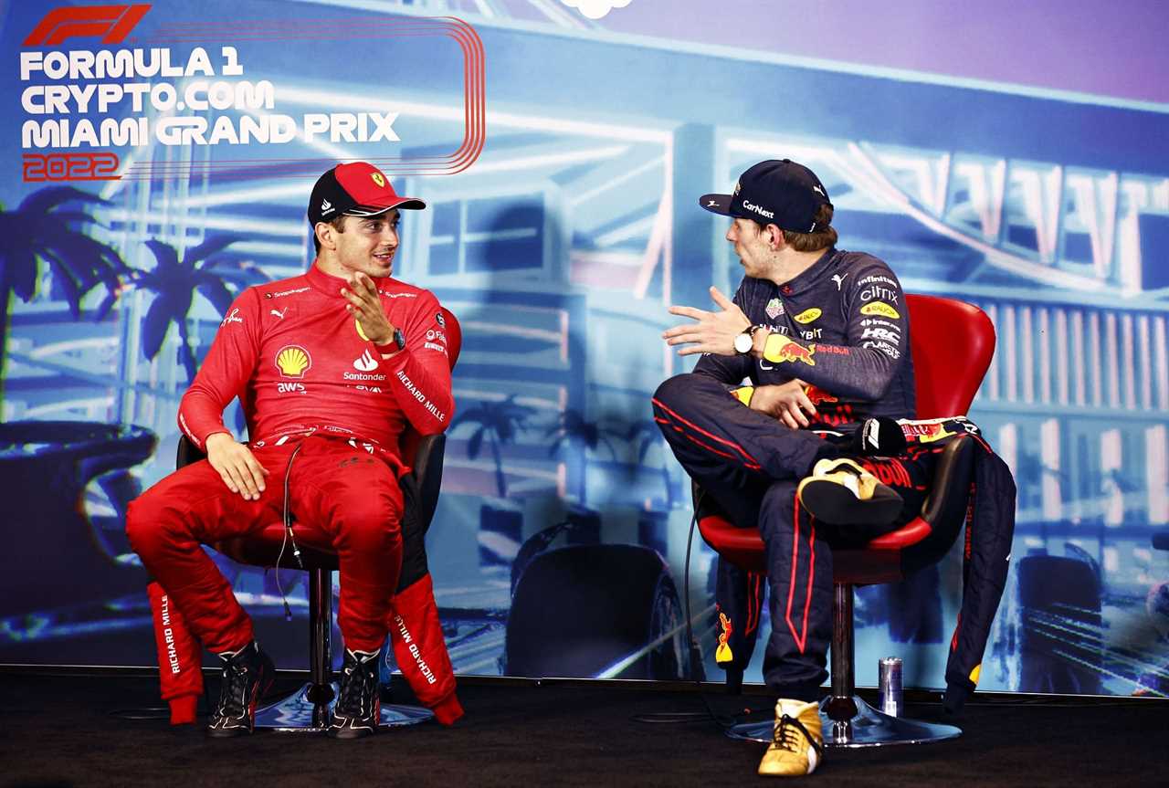 The two drivers had another battle for the lead in the Miami GP