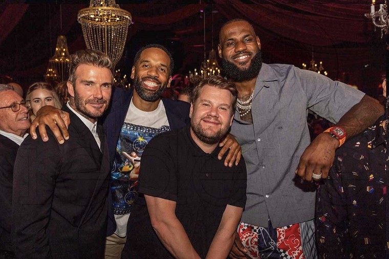 David Beckham, Maverick Carter, James Corden, and LeBron James - WORLD RED EYE