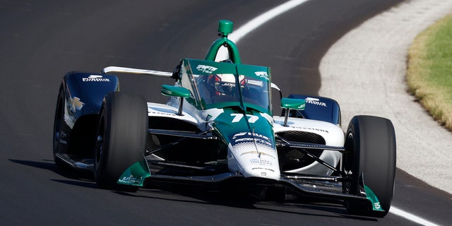 Callum Ilott finished eighth in the IndyCar GMR Grand Prix at Indianapolis.